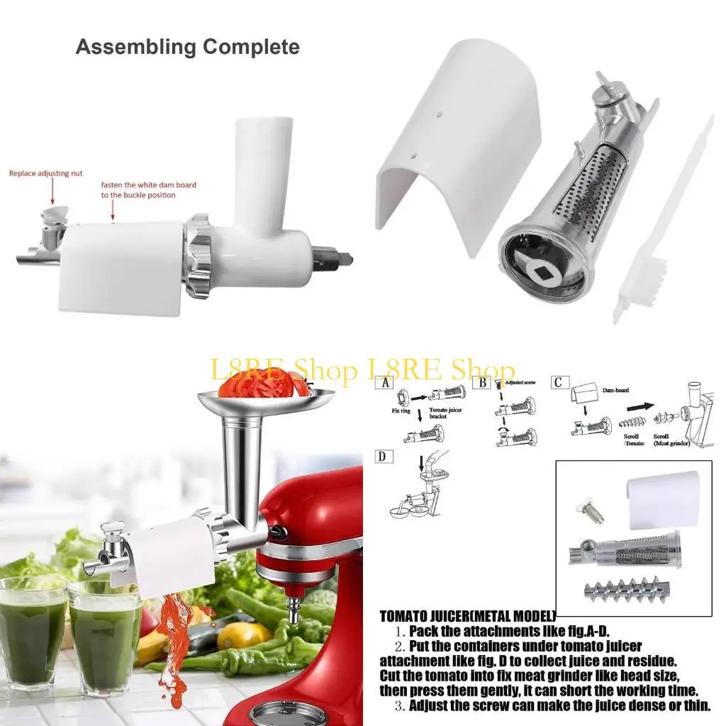 L8RE Suitable For Stand Mixer Kitchen Tool Tomato Juice DIY Backpacking Stove Grinder Sausage Stuffer Ketchup Attachment
