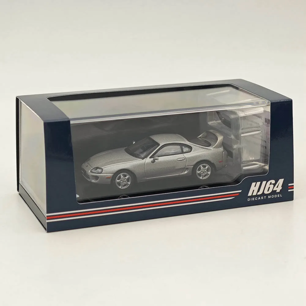 

Hobby Japan 1/64 For SUPRA RZ JZA80 with Active Spoiler Parts Silver HJ642042S Diecast Models Car Collection Auto Toys Gift