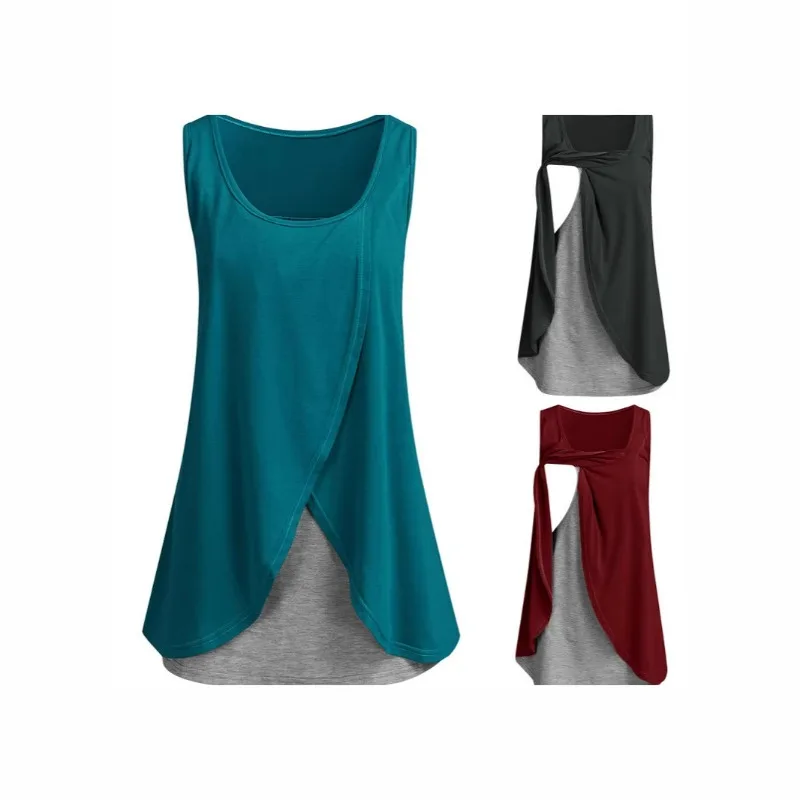blusa-de-amamentacao-sem-mangas-com-decote-redondo-para-mulheres-gravidas-com-bainha-irregular-e-colete-antirreflexo-para-maternidade