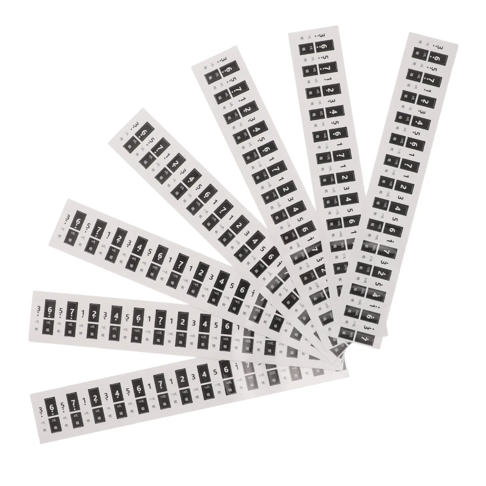 

60 наклеек для губной гармошки (24/28 отверстий, тональность C) – съемные самоклеящиеся этикетки для музыкальной гаммы, для начинающих музыкантов