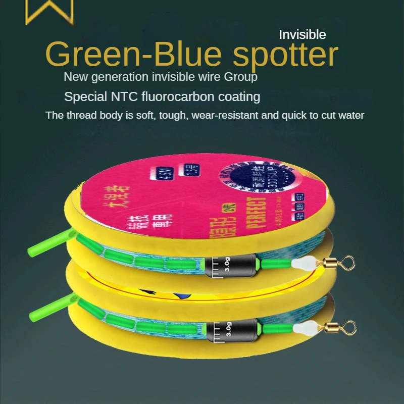 3 Stück Angelschnur-Gruppe mit superstarkem Nylon-Schnur-Schwimmerhalter, Space Beans Lead Sinker Swivel Hauptschnur zum Angeln – Detail 1