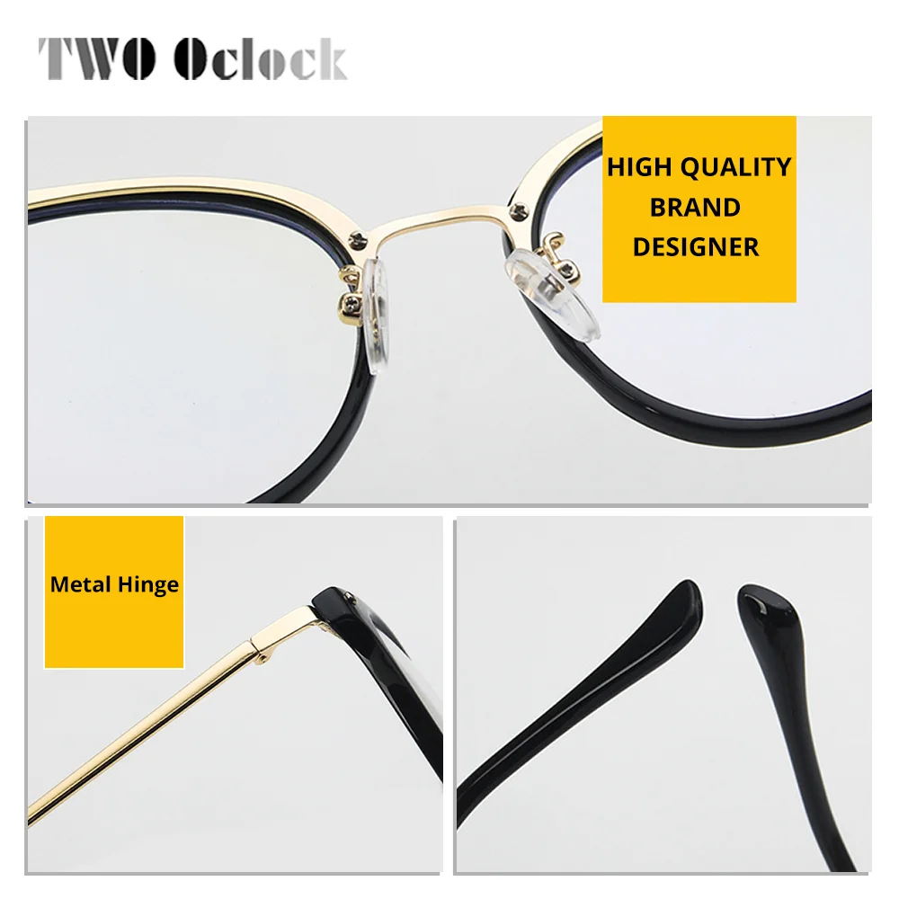 Retro Big Round Eyeglasses Frames Women Anti Blue Light Glasses Clear Lenses Oversize Leopard Spectacle No Grade Optical Frame