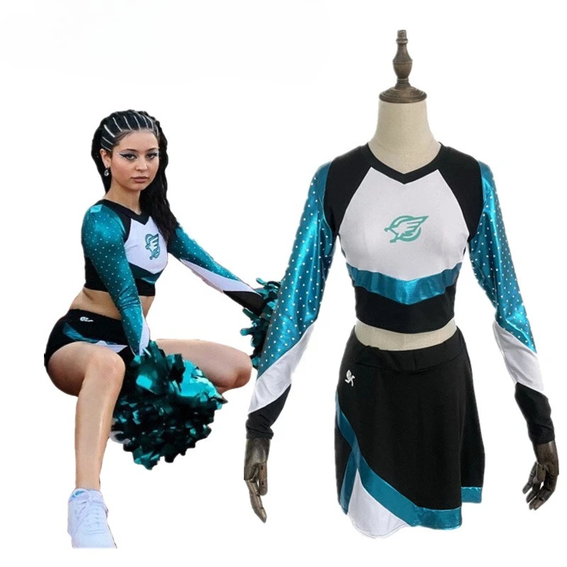 Maddy Euphoria pom-pom girl uniforme robe Maddy Perez tenue Cosplay Costume école filles femmes Musical sport équipe Costume