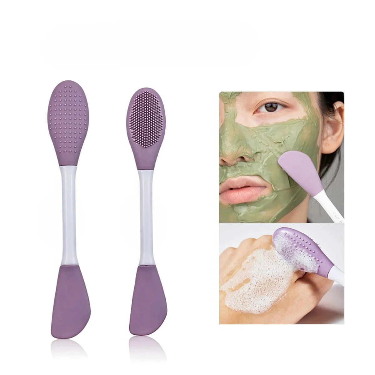 2 In1 Scrub Comedone Silicone Pulizia del viso e maschera Spazzola Strumenti per la pulizia profonda Esfoliante Scrub Poro Cura della pelle del viso