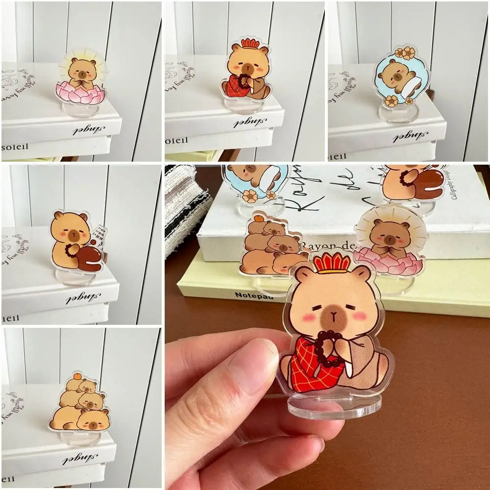 Cartoon Acrylic Capybara Stand Card Capybara Inspirational Learning Acrylic Stand Card Office Stationery Note Holder
