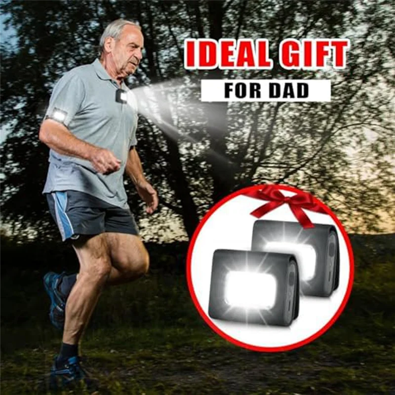 ABSS-Pack Of 2 Running Light Jogging, Headlight Jogging, Strong Magnetic LED Clip Lamp,1200 Lumens Chest Lamp, For Camping Durab