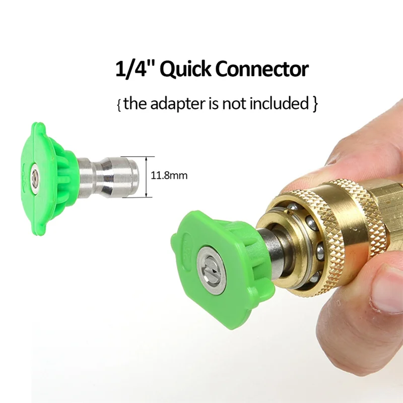 

1/4In Quick Connect Pivoting Coupler Adjustable Adapter W/5 Spray Nozzles Copper Connection For High Pressure Car Washerabkw