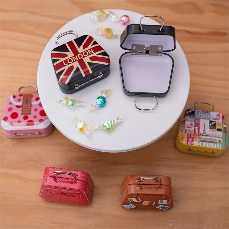 สไตล์อเมริกันของขวัญกล่องโลหะสแควร์ Candy คอนเทนเนอร์ Tinplate กระเป๋าถือกล่องขนม