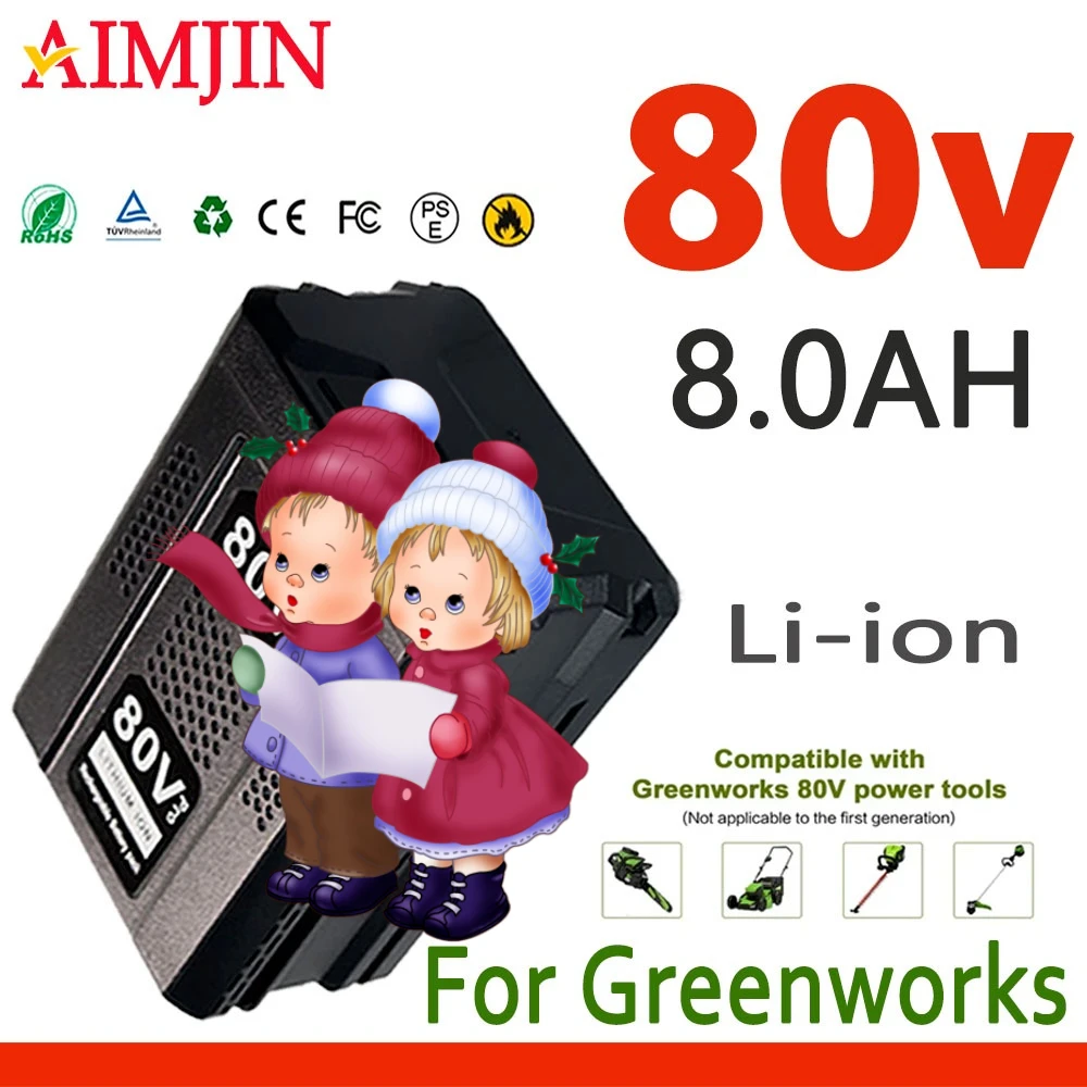 

80V 8000mAh Applicab Greenworks PRO Replacement Battery, Li-ion Battery GBA80150 GBA80150 GBA80200 GBA80250 GBA80300 GBA80500