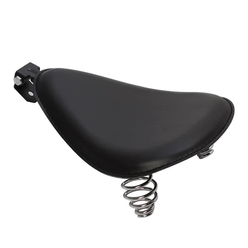 Imagen 2 del producto Asiento de sillín con soporte individual de resorte de 3 ""de cuero negro para motocicleta Harley Honda Kawasaki Suzuki Sportster Chopper Bobber personalizado