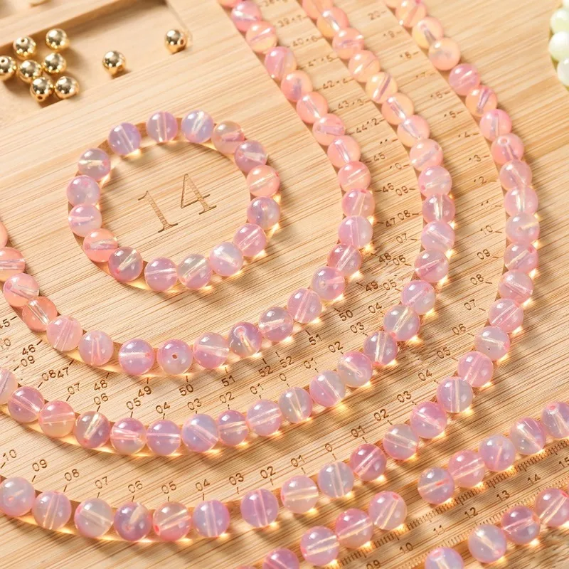 Premium Wooden Beading Tray with Measurement Scale DIY Jewelry Making Design Tray for Bracelet Bead Display Storage