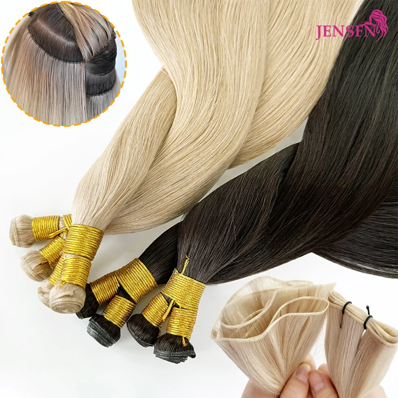 JENSFN High Quality Genius Hair Wefts Straight Human Hair Weaves Brazilian Remy Human Natural Hair Bundles Sew In Weft Extension