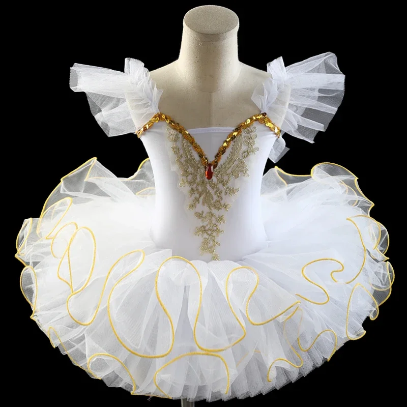 2025 Tutu di balletto professionale per ragazze Blu Rosa Piatto Pancake Tutu Ballerina Vestito da festa Donne adulte Bambino Costume di danza classica