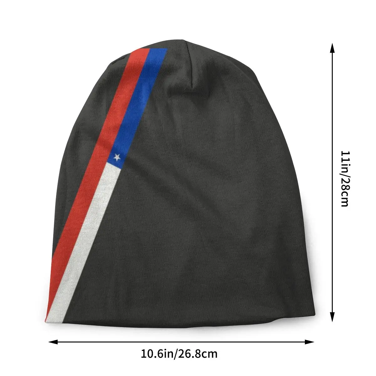 Custom Chile Stripe Flag Bonnet Beanie Knit Hat Men Women Hip Hop Unisex Warm Winter Skullies Beanies Caps