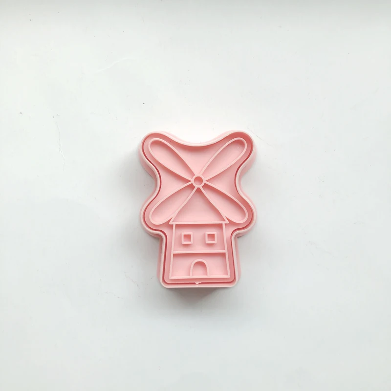 

Windmill Press Cookie Cutter Plastic Biscuit Baking Fruit Knife Kitchen Cake Mold Tools Strips Embossing Printing