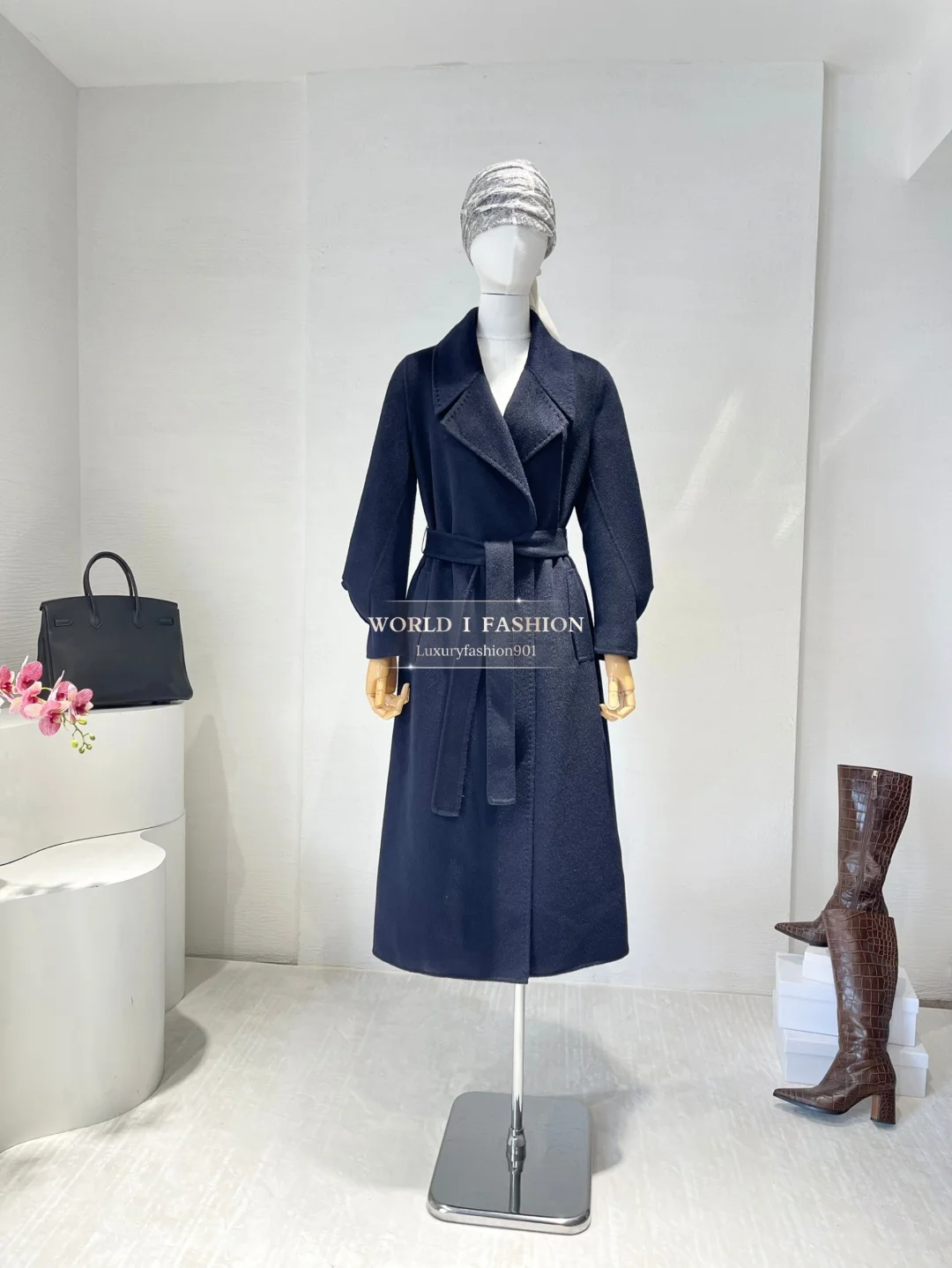 

Двустороннее шерстяное пальто, куртка, новинка 2025, осень-зима, женский Тренч в стиле ретро с длинными рукавами и лацканами