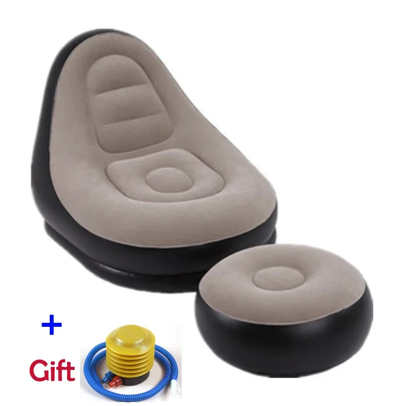 PVC flatable Recliner Chair for Living Room,Folding Lounger,Flocking Lazy Sofa,Foldable Recliner, Outdoor Camp Seat, Picnic Sofa