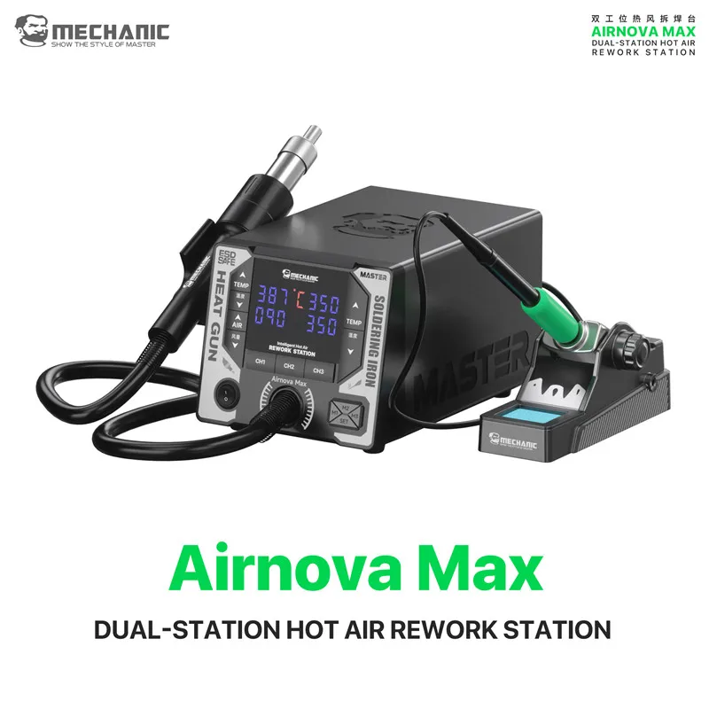 MECHANIC AIRNOVA Intelligent Curved Temperature Control Heat  Soldering Station Flared Air Outlet For BGA IC Desoldering Tool