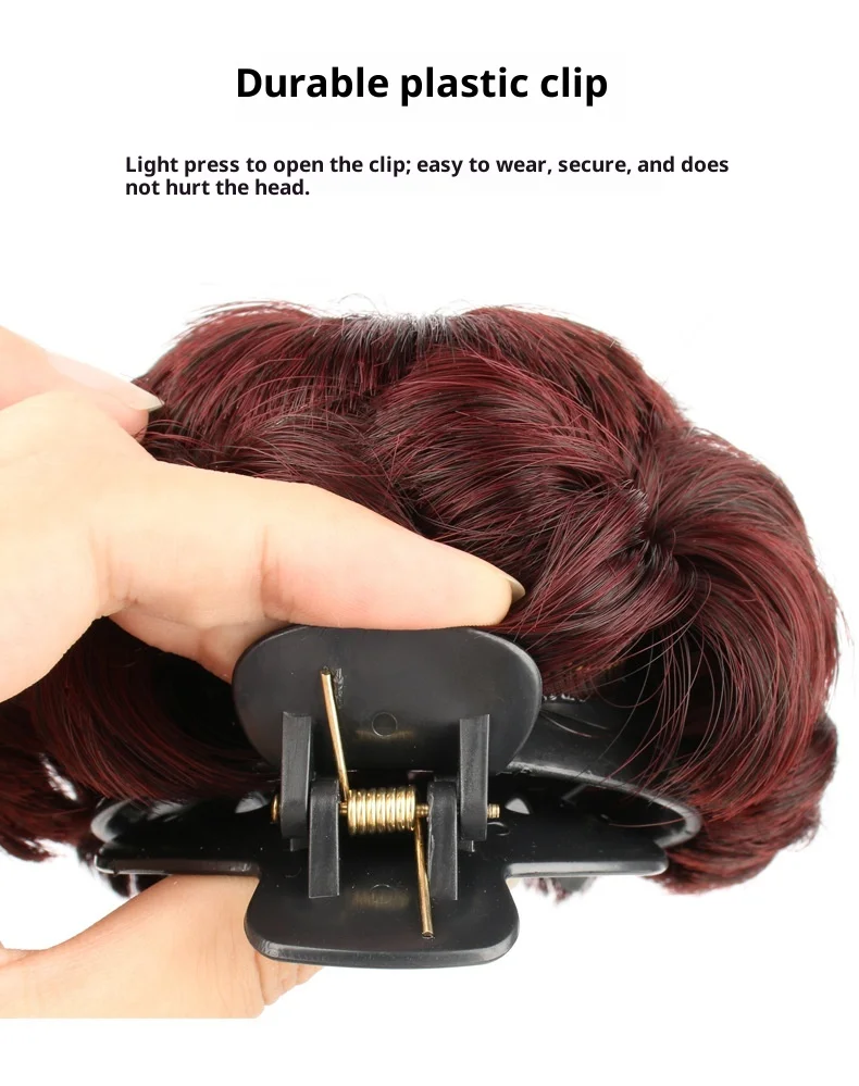 Synthetische Perücke, Kunsthaarknoten-Set, Krallenklammer, Haarknoten, Haargummi, Haar-Accessoires für Chignon, realistische synthetische Haarknoten