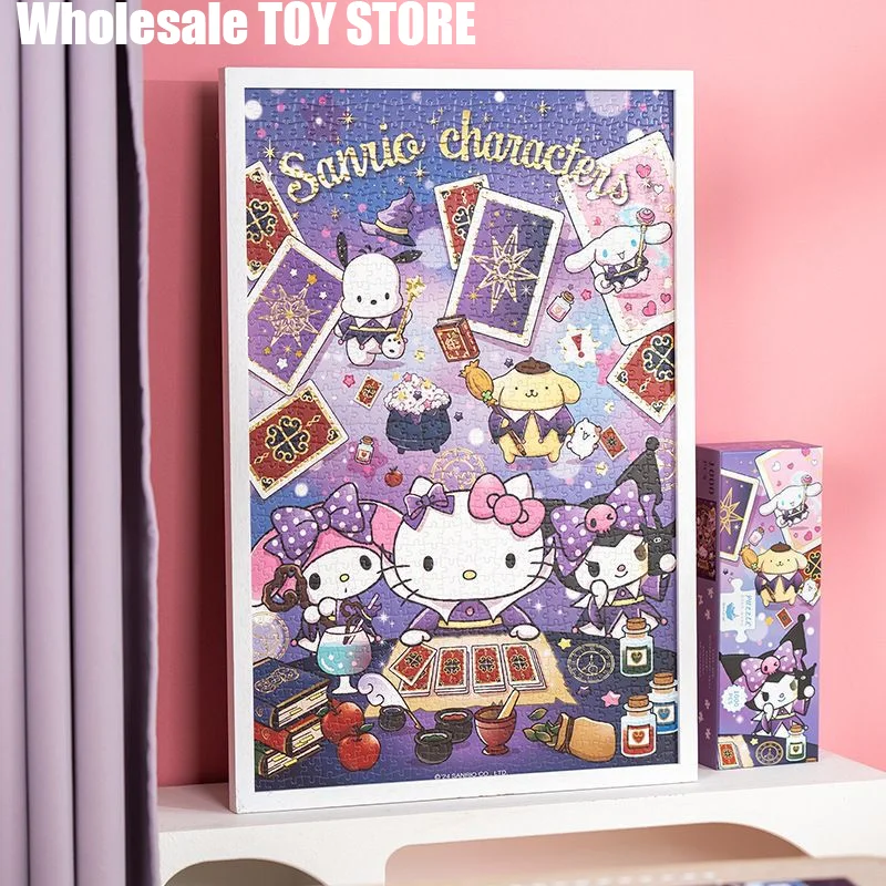 

1000pcs Anime Sanrio Puzzle Toys Kawaii Hello Kitty Kuromi Cinnamoroll Gold Plated Jigsaw Puzzle Toys For Girls Collections Gift