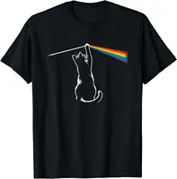 Funny Cat T-Shirt Cat Rock Music Gift Women Clothing Custom Printed Streetwear Graphic T Shirts Anime Clothes Women's Clothing