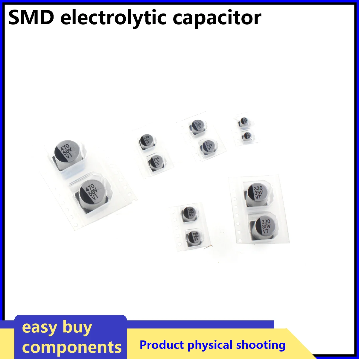 

10/5pcs Surface mount electrolytic capacitor SMD 16V 10V 25V 35V 50V 10UF 22UF 33 47UF 100UF 1UF 2.2UF 220UF 330UF 470UF