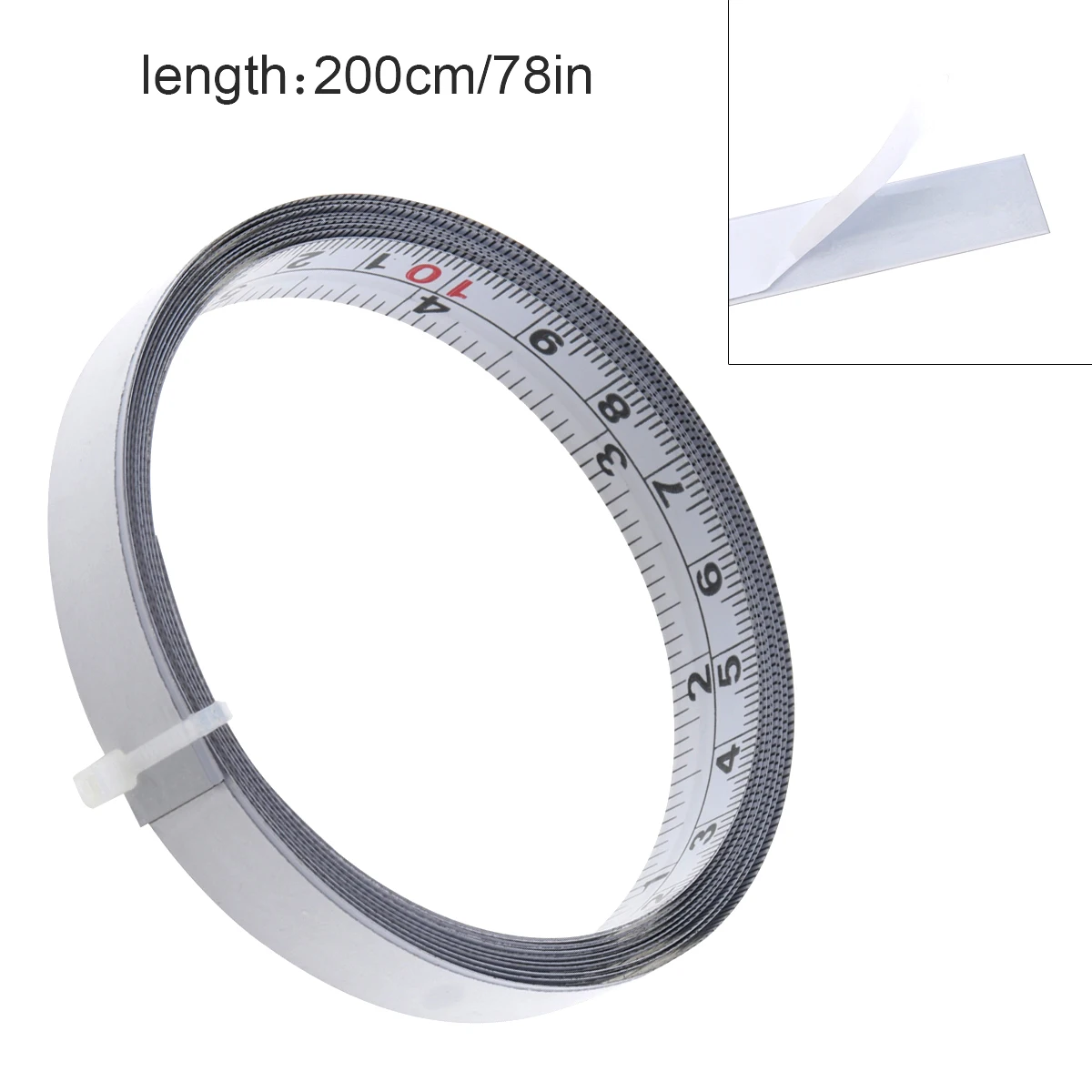 Tape Measures 200cm Self-Adhesive Measuring Tape Steel Workbench Ruler mm/inch for Work Woodworking Saw Drafting Table