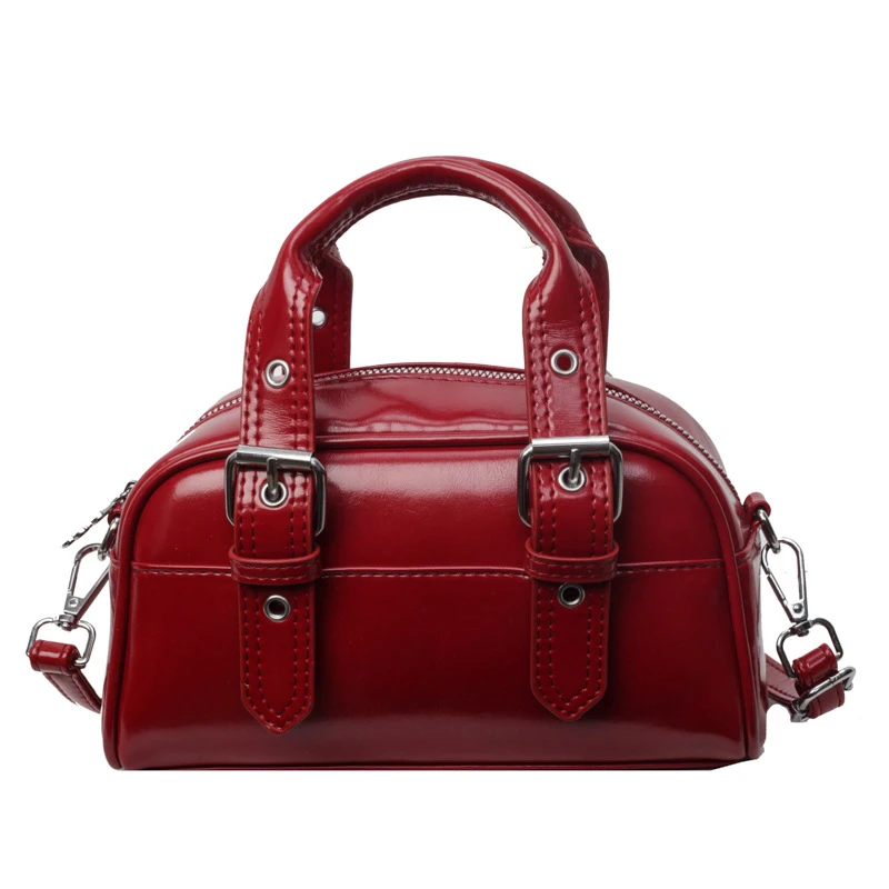 Vintage Wine Red Handheld Square Bags For Women 2024 New Versatile Texture Commuting Large Capacity One Shoulder Crossbody Pack