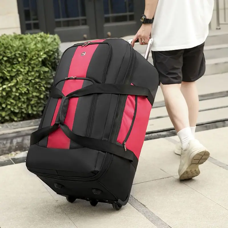 Travel Trolley Bag Large Capacity Wheeled Storage Bag For Men 10kg Carry-on Luggage Backpack Unisex Outdoors Trip Waterproof