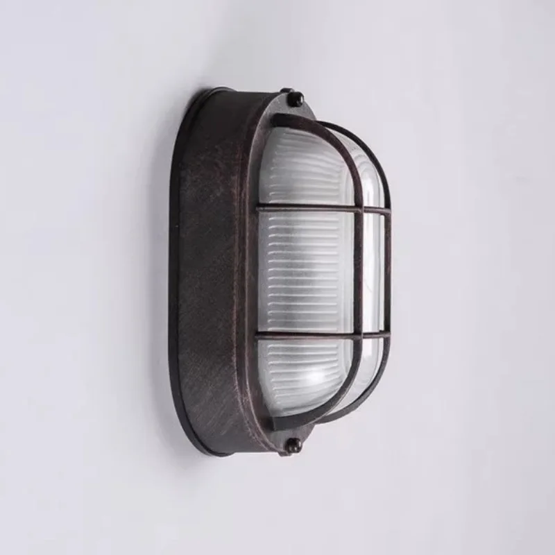 

American outdoor waterproof wall lamp retro cafe restaurant aisle balcony glass bar wall lamp