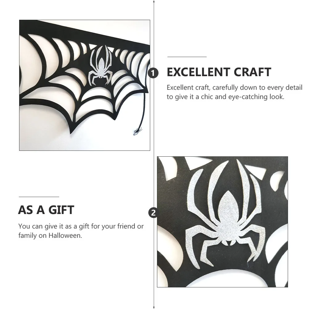 

Halloween Fireplace Scarf Decorations Halloween Mantel Scarf Spider Web Hanging Tablecloth Cover Fireplace Decoration