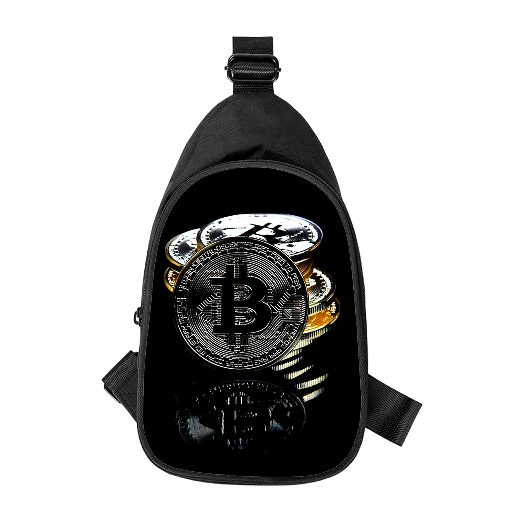 Bitcoin money currency 3D Print New Men Cross Chest Bag diagonal Women Shoulder Bag marito School marsupio maschile chest Pack