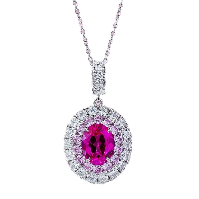 Imagem -05 - Pendente de Diamante Rosa Rupee Joalheria Oval Coleção Dia dos Namorados Novo 8x10 mm 2024