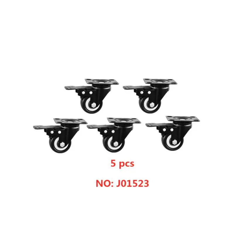 

5 Packs Spot 1.5-inch Gold Diamond Caster With Brake Electrophoresis Black Flat Steering Wheel Mobile Furniture