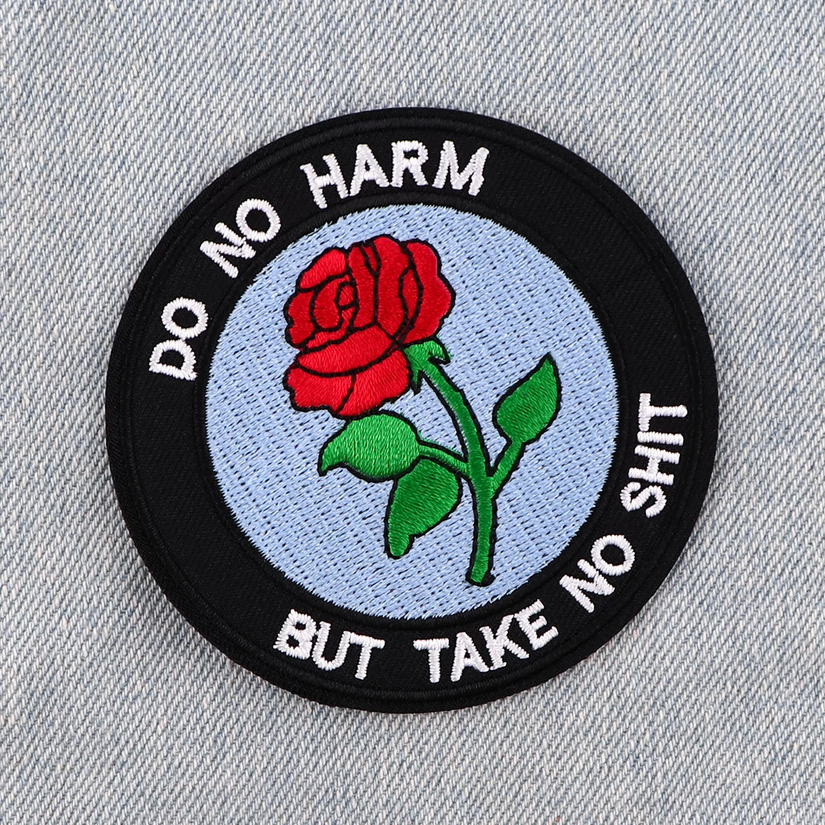Patch de citations de roses, patchs brodés pour vêtements, rayures, bricolage, patchs à repasser pour vêtements, vestes, autocollants de couture