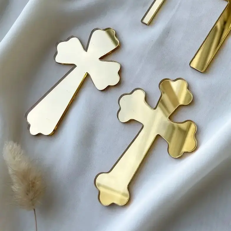 customizedAcrylic Cross Cake Charm for Christening/Baptism Cake, Christening Baptism Cross Cake Charm, Cross Acrylic Cake Plaque