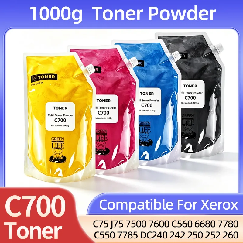 1 кг тонерного порошка C550 C700, совместимого с принтерами Xerox C75 J75 7500 7600 C560 6680 7780 550 7785 DC240 242 250 252 260