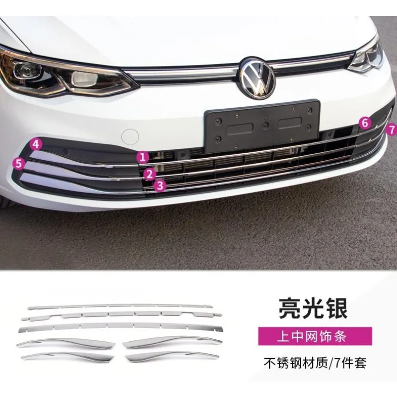 

For Volkswagen Golf 8 2021 2022 2023 High quality Stainless Steel car front grille decorative strip,front grille bright strip