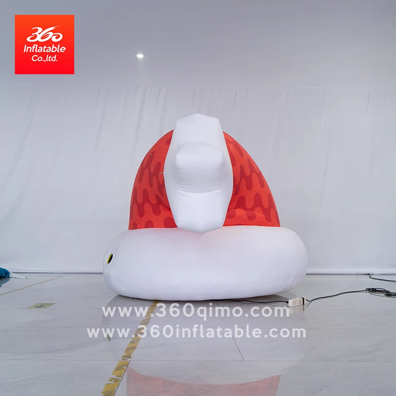 Custom Designed Giant Cartoon Christmas Hat Mascot Inflatable Advertising For Events & Parties With Blower Included