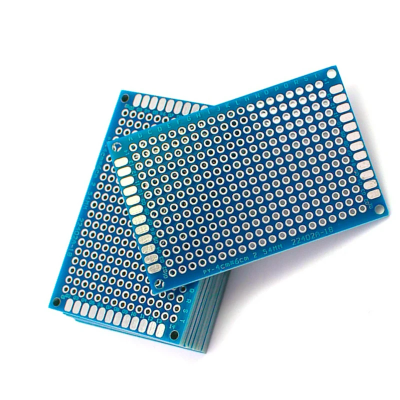 10 pces placa eletrônica do pwb 4x6cm azul duplo lado protótipo pcb placa de solda componentes eletrônicos kit