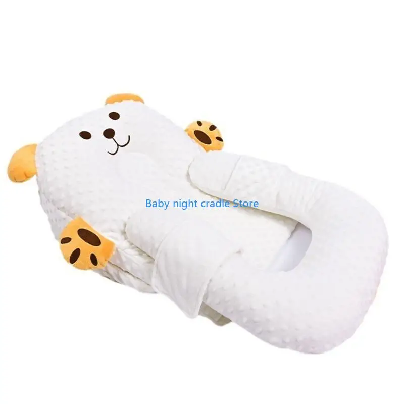 

J2FF Incline Pillow Bear Pattern Baby Wеdgе Pillow Baby Support Pillow for Nursing Sleeping Milk Feeding Anti-spit Pillow