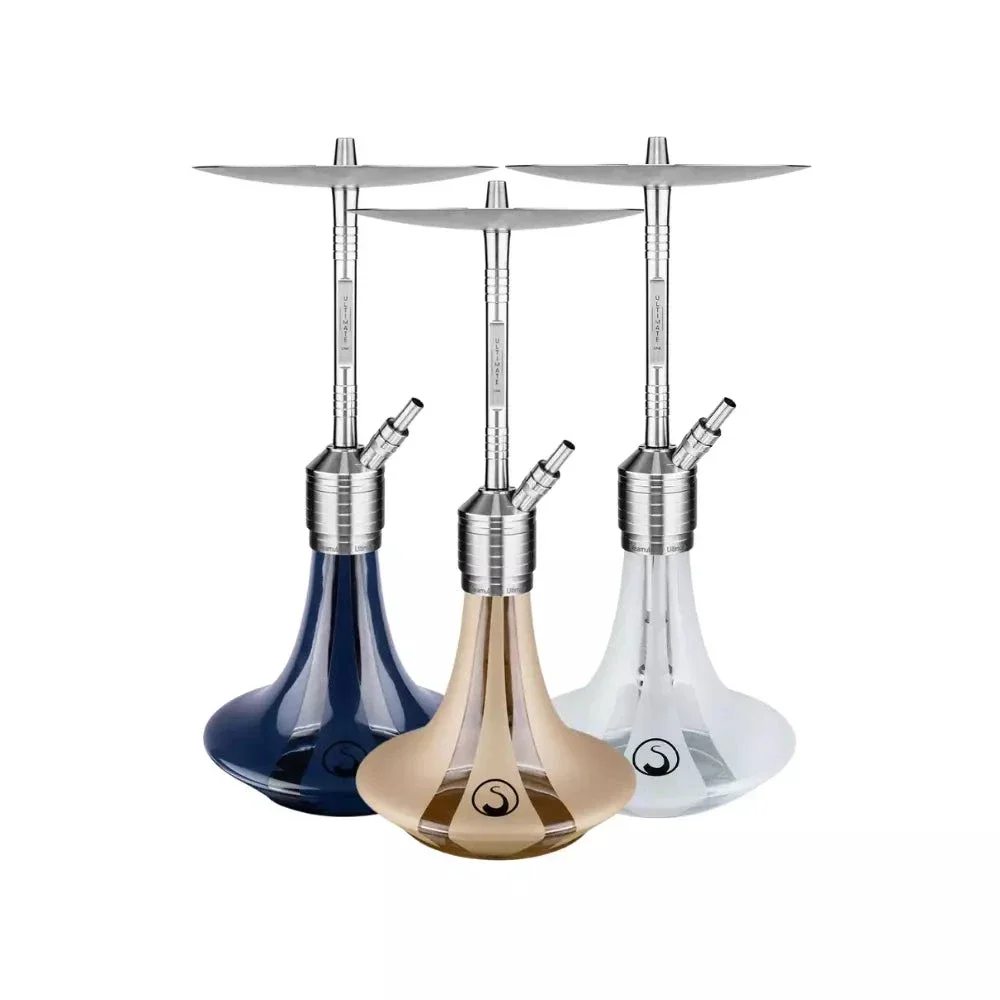 Steamulation Ultimate One Hookah Shisha Set 304 Stainless Steel With Glass Bottle Single Pipes