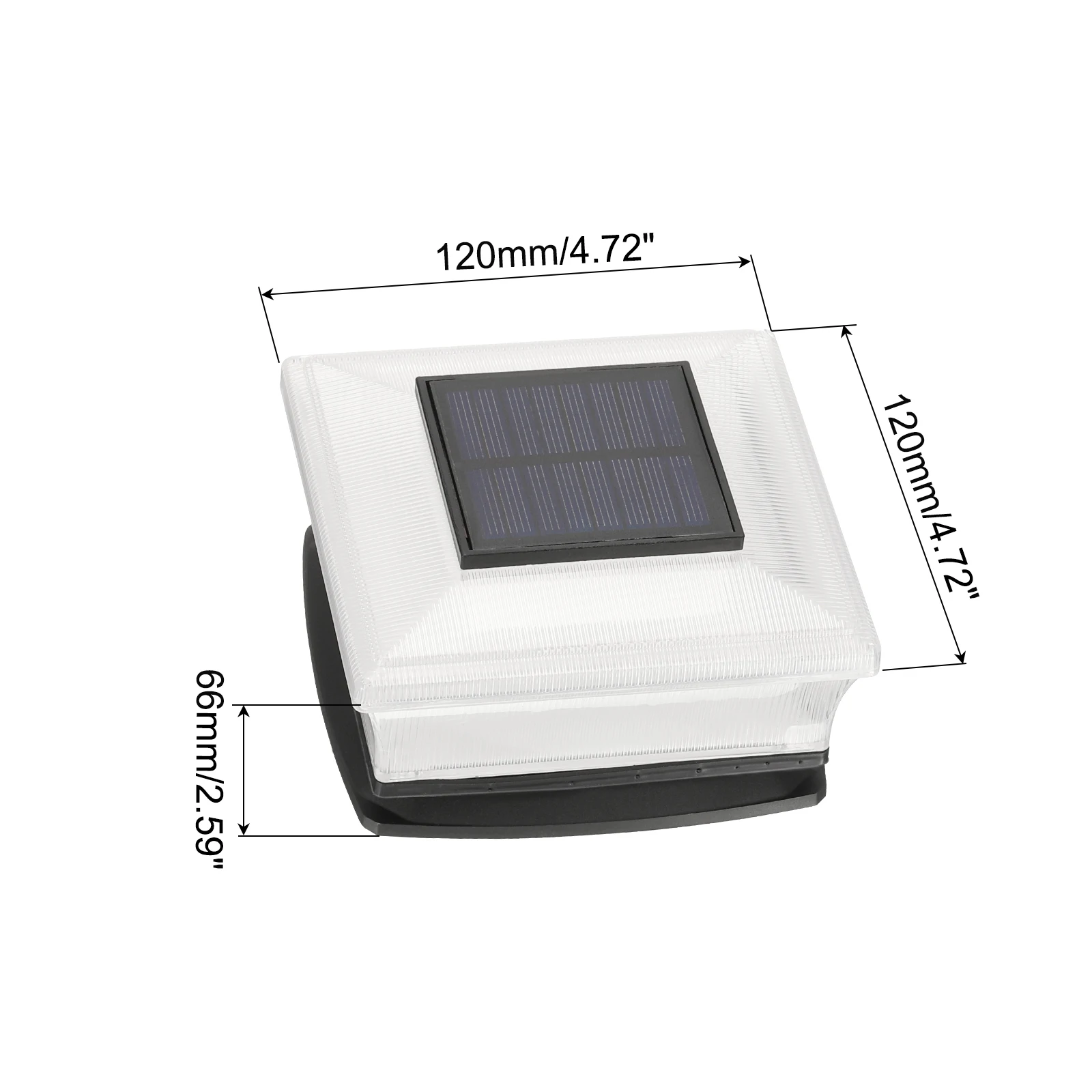 2/4Pcs 4LED Solar Lights Outdoor Waterproof LED Warning Lamp for Garden Stair Deck Step Fence Pathway Patio Warm White Light