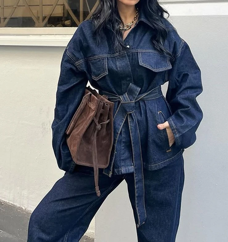 

Collared Denim Button-up Trendy Casual Retro Versatile Denim Jacket