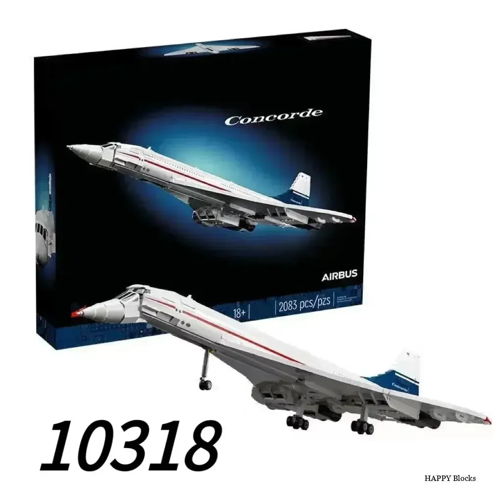 2023ใหม่10318 Airbus Concorde Building Kit World First Supersonic Airlinerกระสวยอวกาศรุ่นของเล่นเพื่อการศึกษาเด็ก