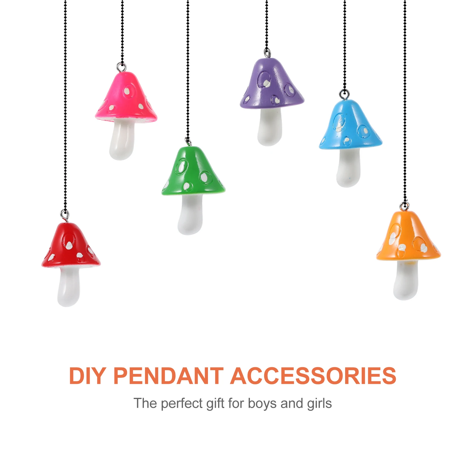 

20 Pcs Earrings Colorful Mushroom Pendants Decoration Stained Resin for Necklace