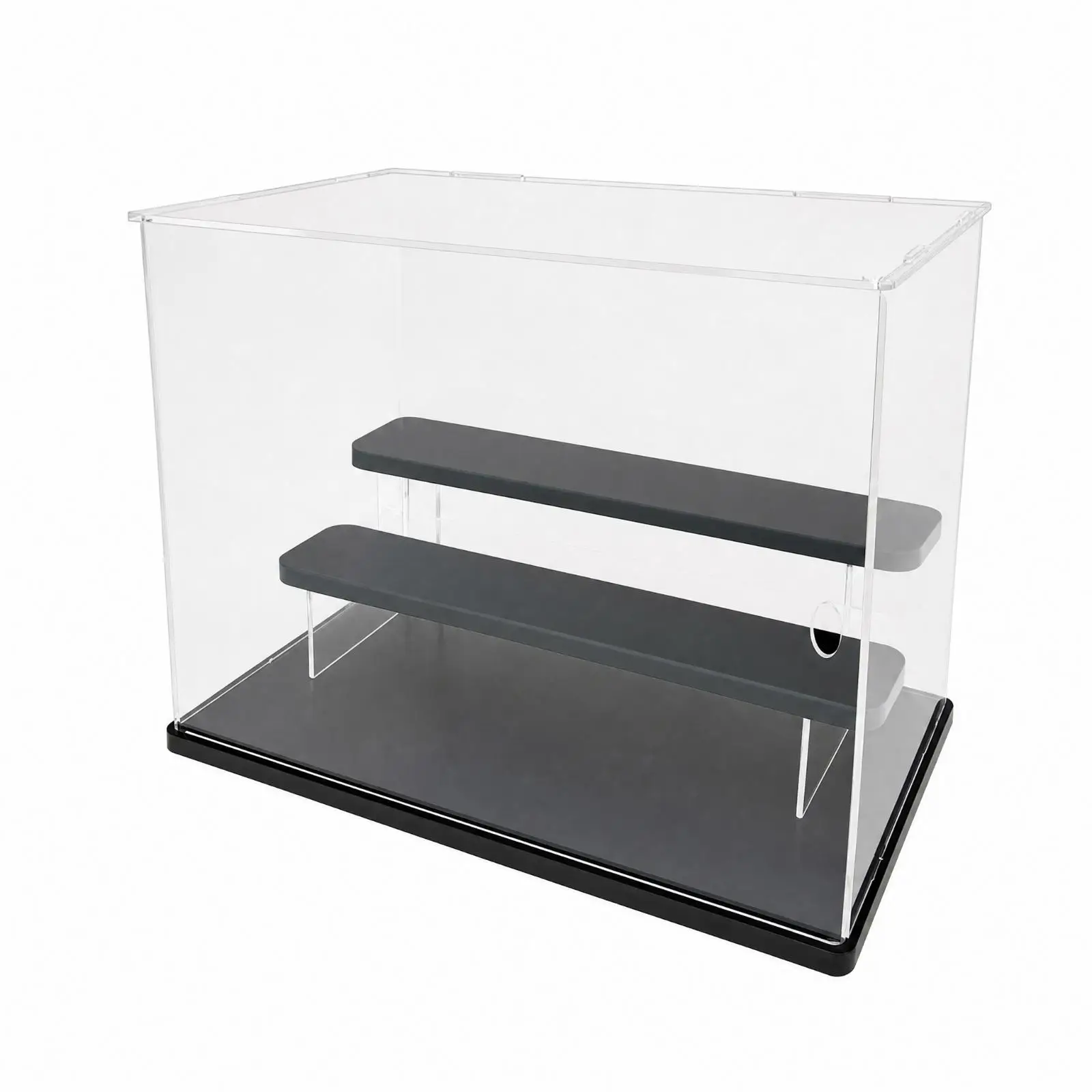 Tabletop Acrylic Display Case with Stepped Shelves for Blind Box Toys Miniature Models Dust Free Collectible Showcase