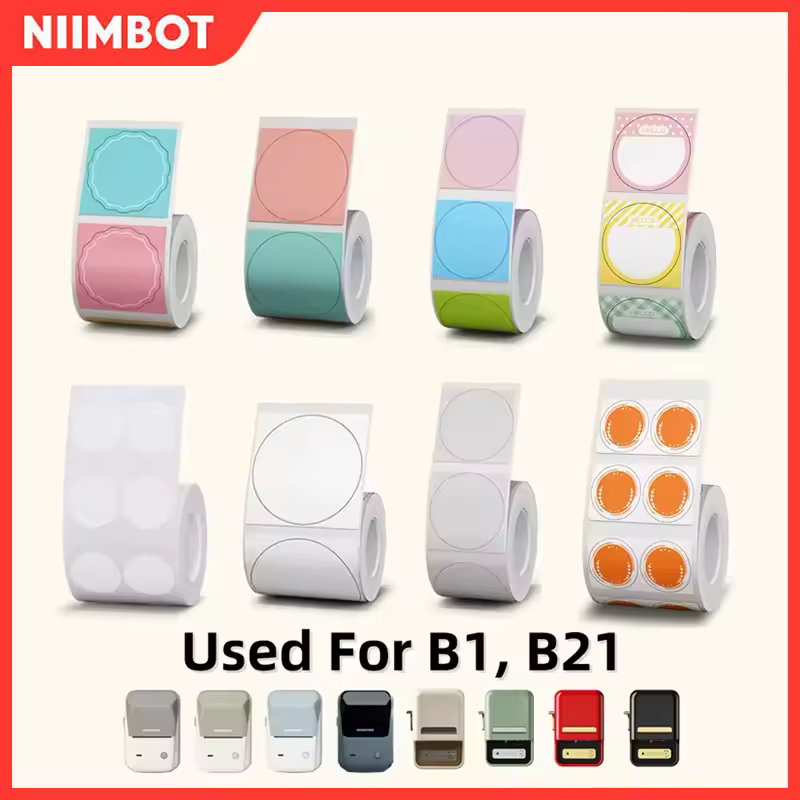 מדפסת תוויות ניימבוט B1 עם דוגמת קרטון עבור מדפסת תוויות ניידת חכמה B21 B203 B3S, נייר תרמי עמיד למים להדפסה מהירה