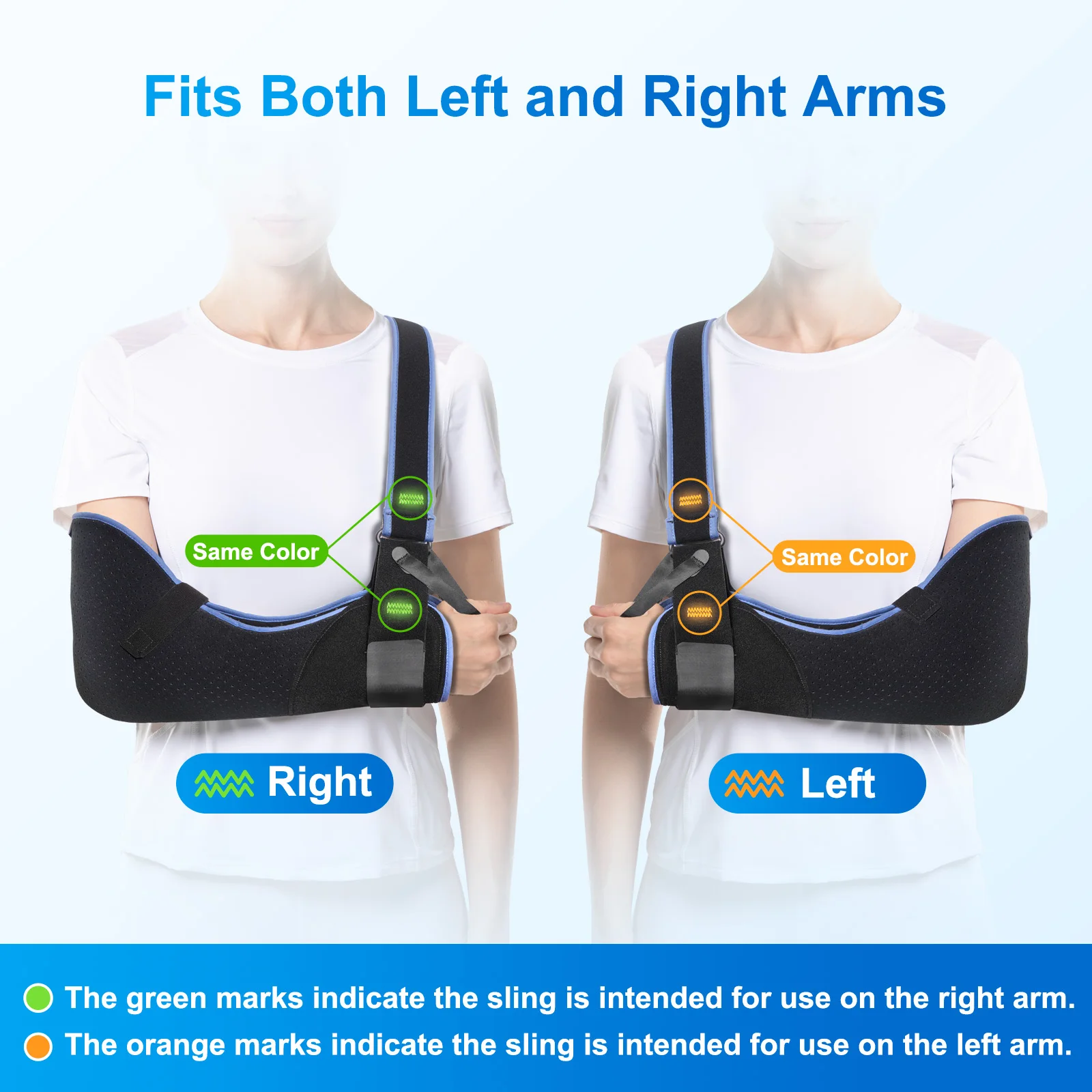 VELPEAU Arm Sling for Elbow Fracture and Dislocation Medical Shoulder Support Immobilizer Universal for Both Hands for Sleeping