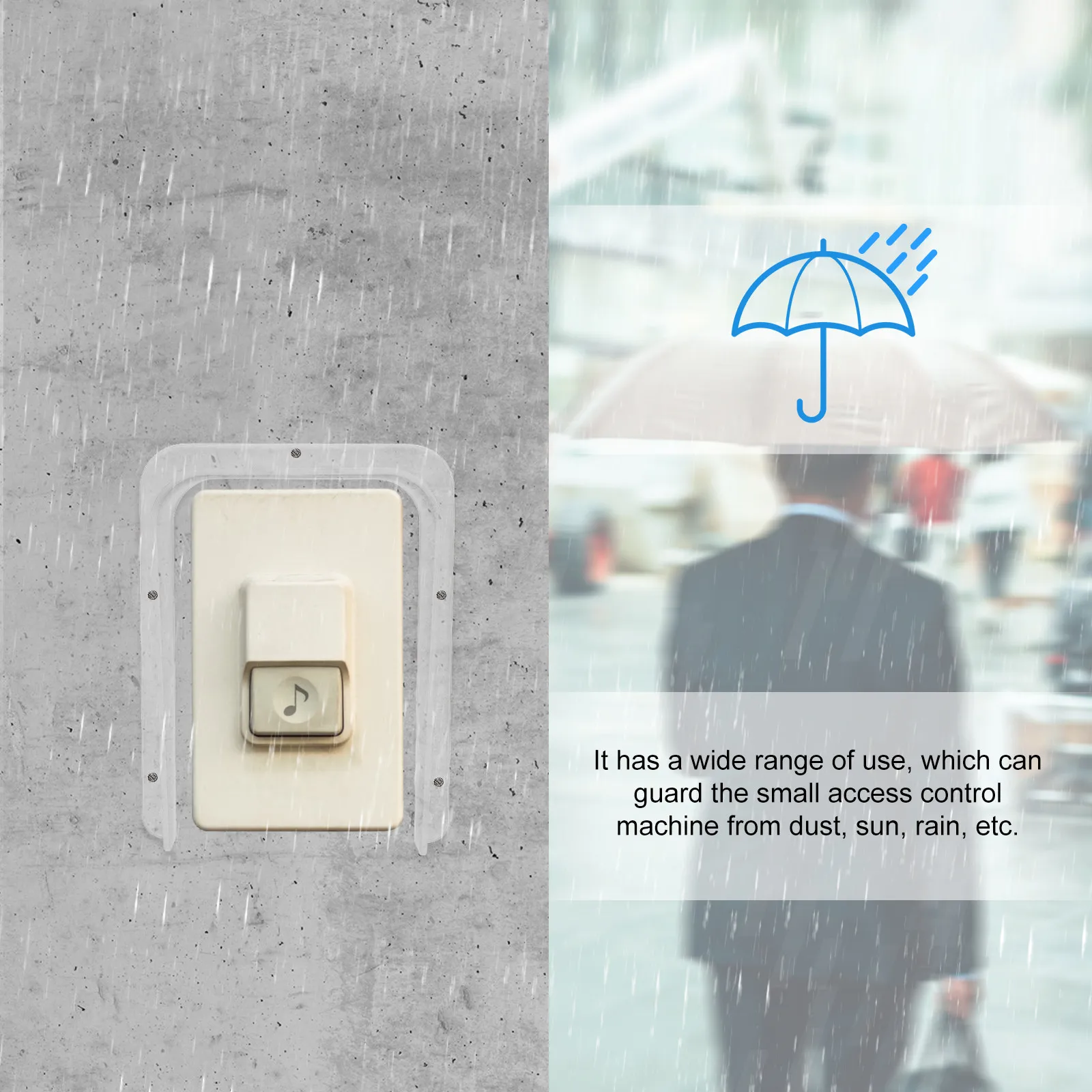 

Doorbell Cover Outdoor Rainproof Protective Cover for Access Control Machines Password Keypad and Card Readers Weather Resistant